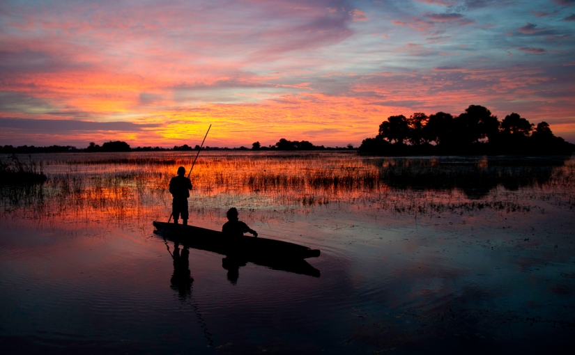 Robert Mark Safaris - Mokoro Canoe Trips in Botswana - Sunset